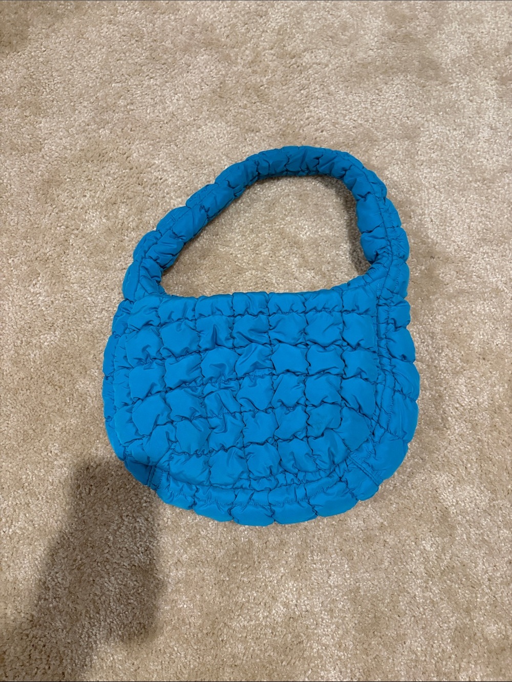 COS Quilted Tote in Vibrant Teal